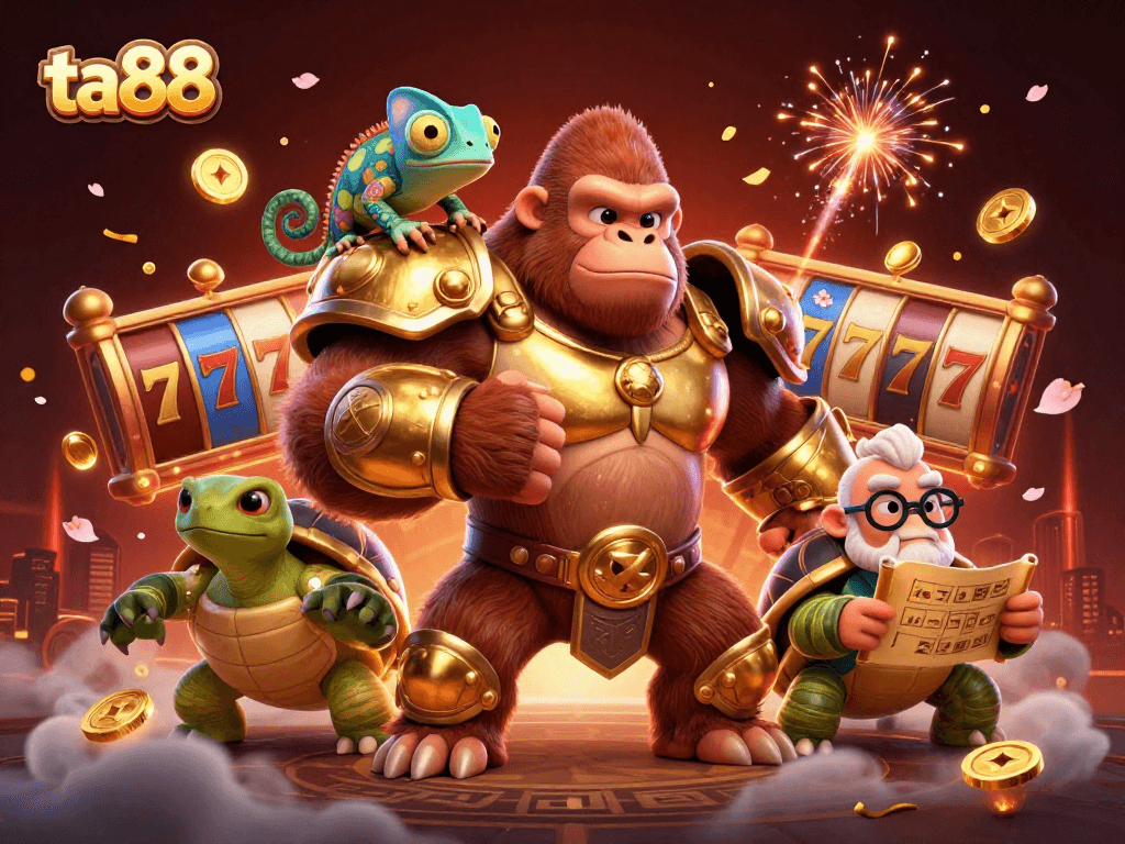 Experience the thrilling world of ta88 with vibrant characters and exciting slot elements in a dynamic scene.