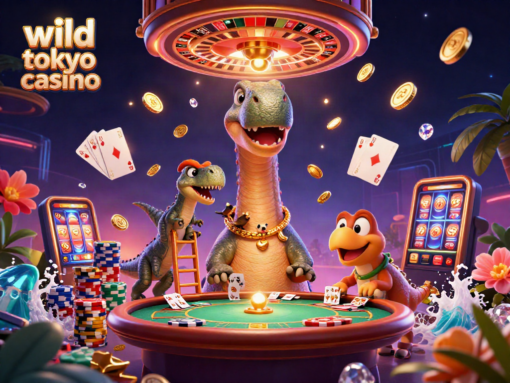 Experience the excitement of wild tokyo casino with vibrant games, colorful tokens, and dynamic action.