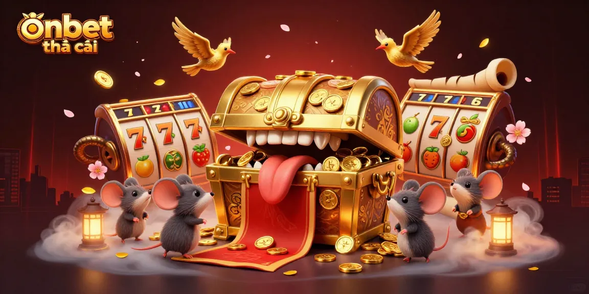 Bet with onbet nhà cái at an exciting online casino illustrated with rich 3D details and vibrant slots.
