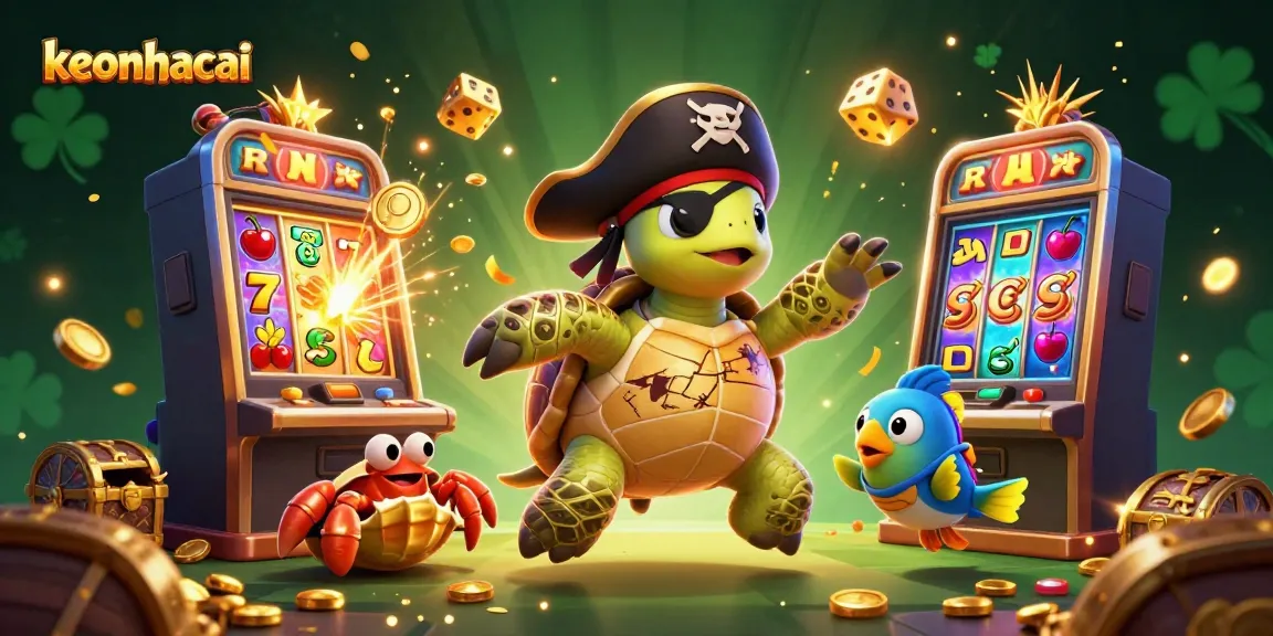 Engage with keonhacai's gaming adventure featuring animated characters and vibrant casino elements.