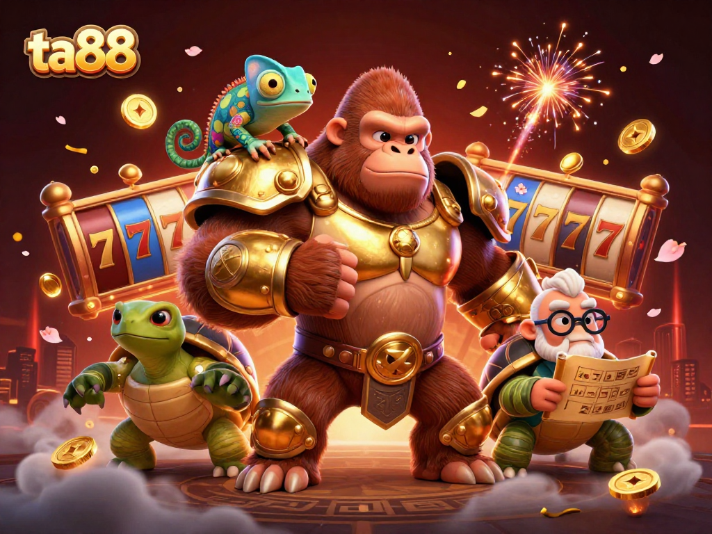 Experience the thrilling world of ta88 with vibrant characters and exciting slot elements in a dynamic scene.