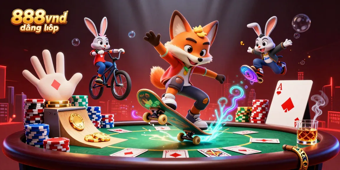 Immerse in thrilling 888vnd đăng nhập action with a fox and rabbit showcasing dazzling casino adventures.