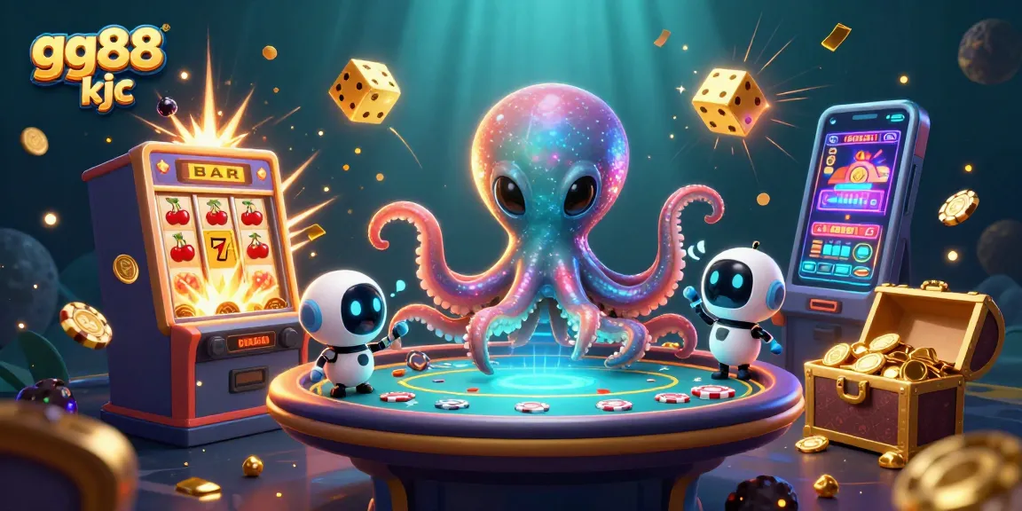 Winning big at gg88 kjc with an alien octopus and poker-themed dazzling casino adventure.
