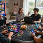 Players enjoying online gaming at https://789p1.de.com with vibrant graphics and a lively atmosphere