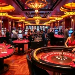 Players enjoying table games and slot machines at HAY 88 casino, showcasing excitement and luxury.