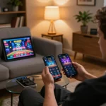 Engaging smartphone gaming experience with f168 app in a cozy home setting.