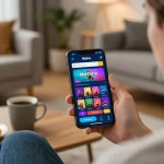 Engaging with the Nohu gaming app in a cozy home setting while enjoying online gaming.